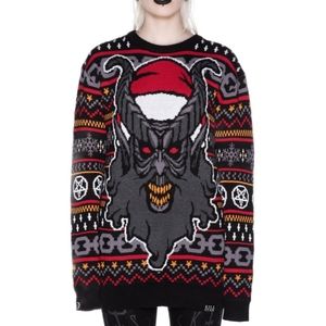 Killstar [Ltd Edition] Hail Santa Knit Sweater [Unisex]